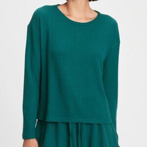 Gap Waffle-Knit Brushed T-Shirt Pajama PJ Top